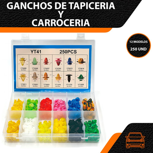 Caja De Ganchos Grapas Clips Tapiceria Carroceria - 250und