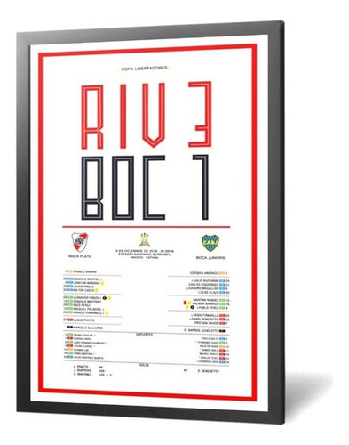 Cuadro River Plate 40x50 Enzo Perez Copa Libertadores 2018
