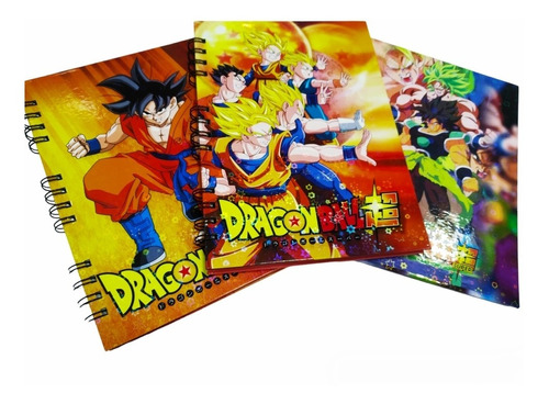 Cuadernos Dragón Ball, Goku, Vegeta, Broly, Set X 3 Anime 