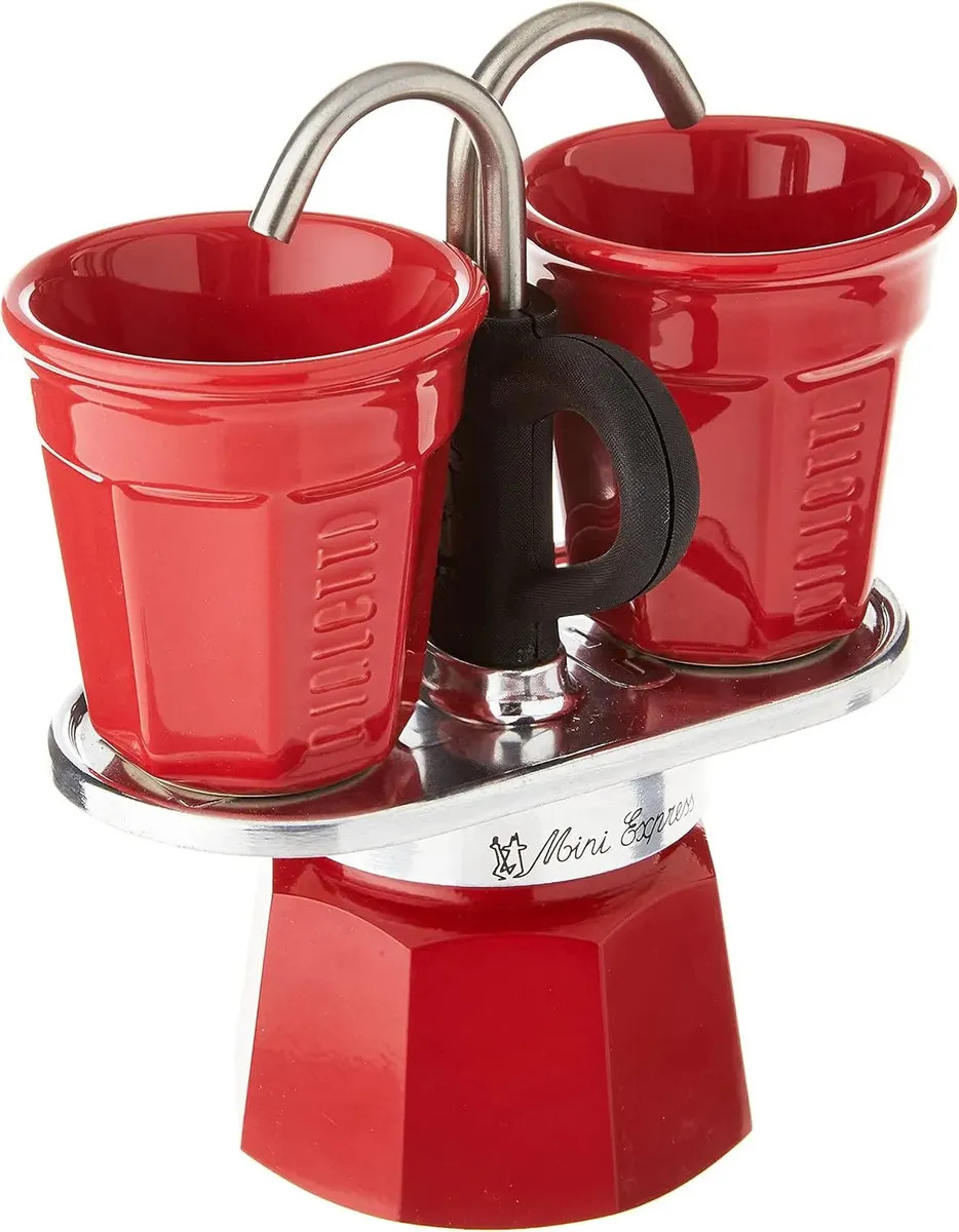 Mini Bialetti Express Color Cafetera Moka 2 Tazas Rojo Rojo