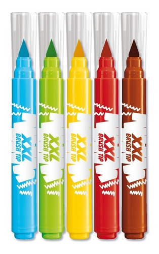 Imagen 2 de 2 de Rotuladores Jumbo Xxl Punta Pincel Maped X5 Colores