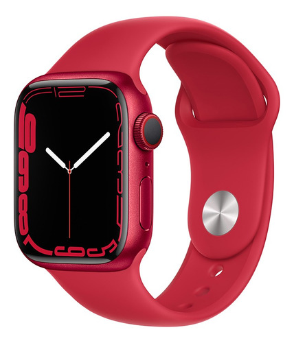 Imagen 1 de 9 de Apple Watch Series 7 (GPS + Cellular, 41mm) - Caja de aluminio (PRODUCT)RED - Correa deportiva (PRODUCT)RED