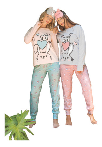 Pijama Lencatex Manga Larga Algodón Estampa Emoji Moda