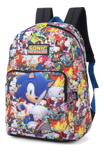 Mochila Sonic E Personagens - Luxcel 42x30x18cm