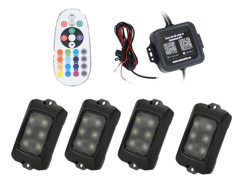 Luces Led Rgbw Para Coche, Con Control De Aplicación, 64 Col