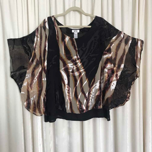 Blusa Mamy Blue. Seda Natural. Animal Print. Super Elegante!