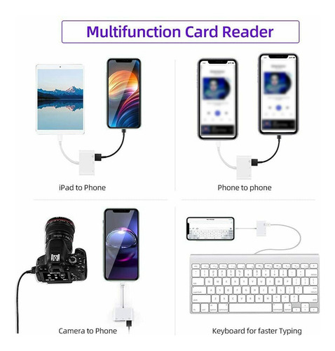 Lector De Tarjetas De Memoria 3 En 1 C A Usb Sd Tf Otg Hub U