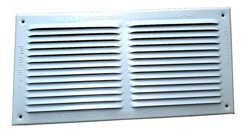 Rejilla De Ventilación P/gas 15x30 Aprobada (pack X 10 U)