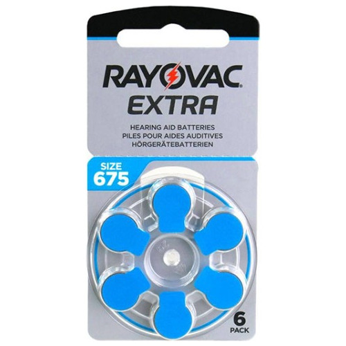 Pack X6 Pilas De Audífono 675 Rayovac Extra