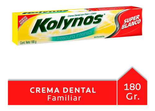 Crema Dental Kolynos Frescura Intensa Super Blanco 180 Gr