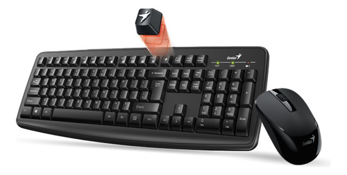 Combo Teclado Mouse Inalámbrico Genius 12 Teclas Multimedia