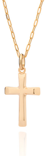 Pingente Cruz Banhado A Ouro 542843 Rommanel Cor Dourado