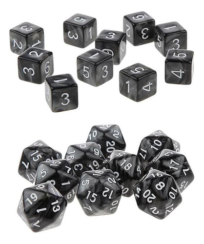 20 Piezas D20 D6 Dados Poliédricos Para And Mtg Rpg Color Zz