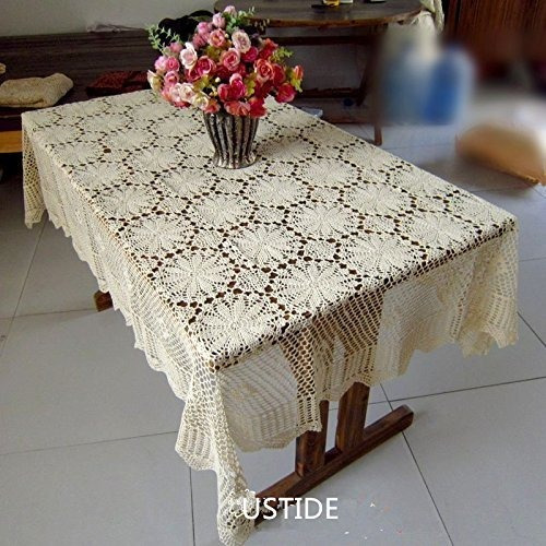 Ustide Rustico Crochet Tableclothes Beige Algodon Mantel R