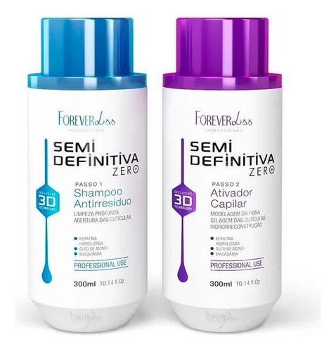 Kit Escova Semi Definitiva Zero 2x300ml Forever Liss