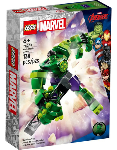 Lego Marvel 76241 Armadura Robótica De Hulk 138 Piezas