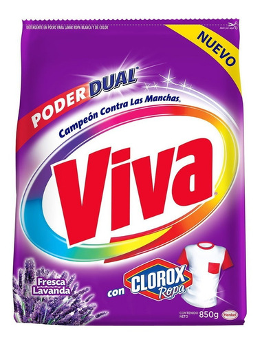 Detergente En Polvo Viva Fresca Lavanda 850 Gr