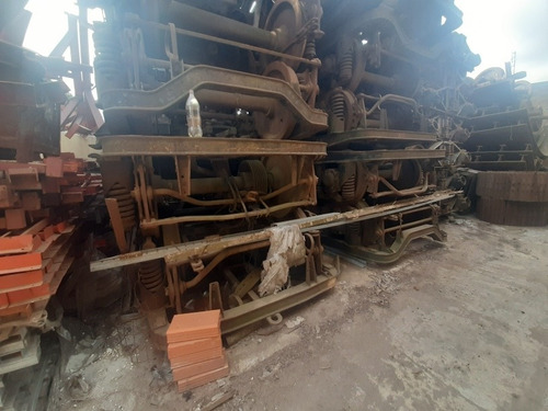 Carro Zorra Par Montado Rueda Eje Riel Vía Ferrocarril Usado (Usado)