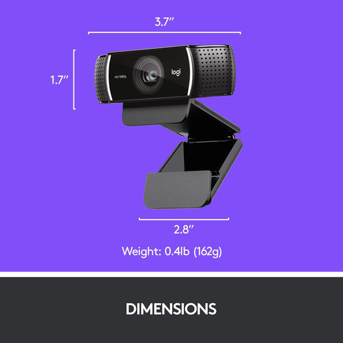 Cámara Web Logitech C922x Pro Stream, Full Hd 1080p, Usb