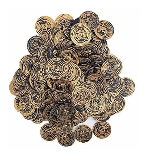 Monedas De Oro Pirata Rústicas De Bronce Fresco (144 Piezas)