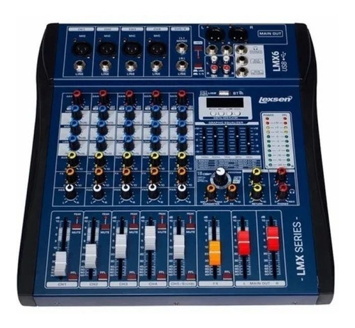 Imagem 1 de 5 de Mesa Interface 6 Canais Lexsen Lmx6 Usb Bluetooth - Efeitos