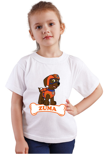 Polera Niños Paw Patrol Zuma Labrador Algodon Wiwi