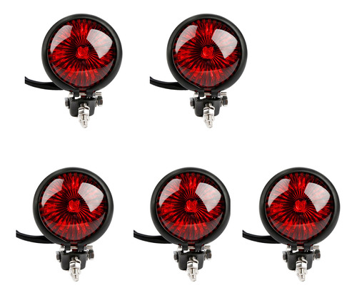 5 Luces Led Rojas De 12 V, Ajustables, Color Negro, Estilo C