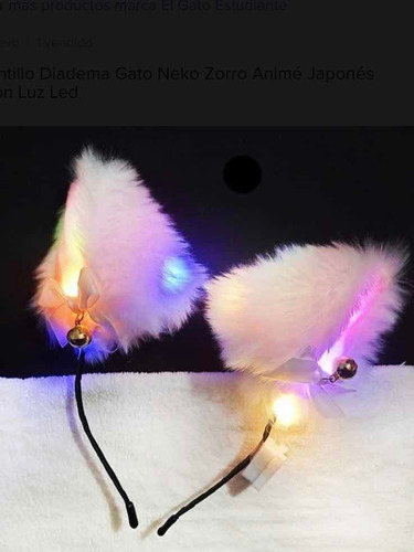 Cintillo Diadema Gato Neko Zorro Animé Japonés Con Luz Led