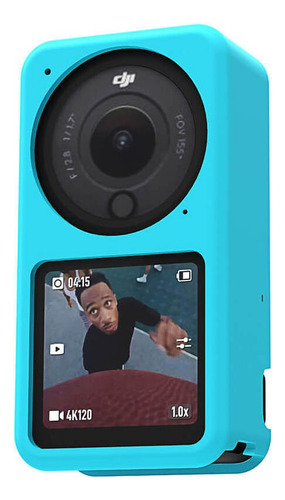 Capa Silicone Para Dji Action 2 (combo) - Telesin Cor Azul