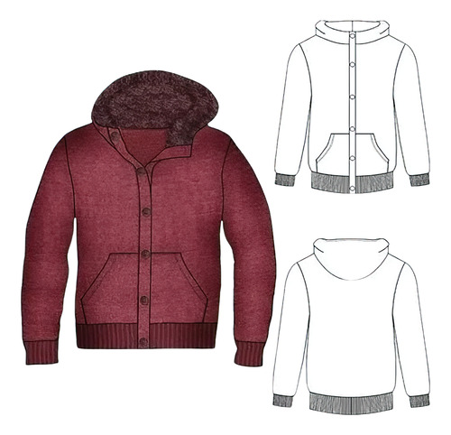 Moldería Unicose - Campera Con Capucha  Sport Niño 1415