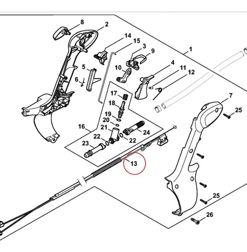 Cable Del Acelerador Pulverizador Stihl Sr 450 4244 790 2403