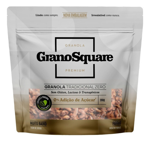 Granola Premium Tradicional Zero Açúcar GranoSquare 200g