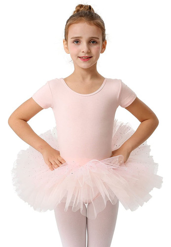 A*gift Manga Corta Glitter Danza Ballet Tutu Falda Leotardo