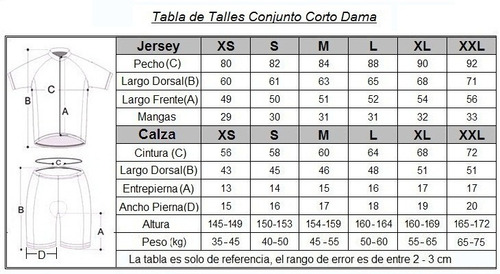 Calza Remera Ciclista Ciclismo Mountain Bike Mujer Dama Cas