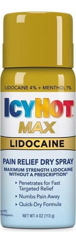 Lidocaína En Spray Icy Hot Max Para Aliviar El Dolor 113 Gr