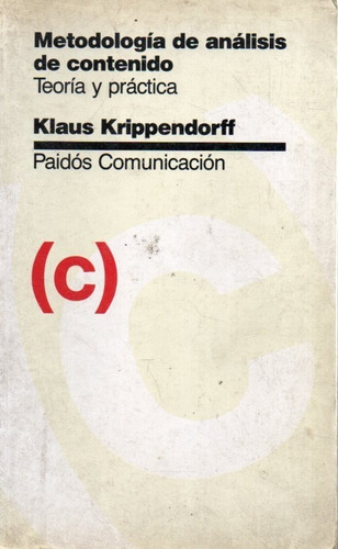 Metodologia De Analisis De Contenido Klaus Krippendorff (Usado)