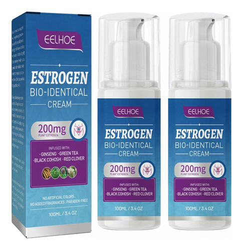 2025 2pcs Crema Progesterona Y Progesterona For Mujer, Sin