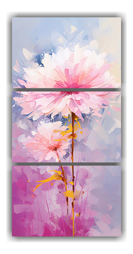 75x150cm Cuadro Decorativo Herbas Maravillosas Blanco Rosa