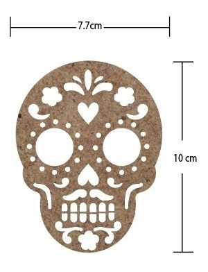 24 Pack Calavera Calada Mdf Dia De Muertos Calaverita