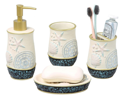 Set Accesorios De Baño Mygift Seashell