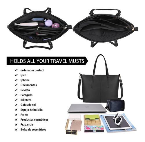 Imagen 3 de 7 de Bolso Impermeable De Viaje Para Laptop, Ideal Para Mujer