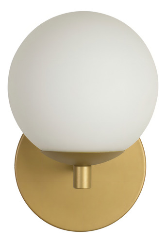 Kit 2 Arandela Parede Reta Globo 12 Jabuticaba Dourado Fosco Dourado