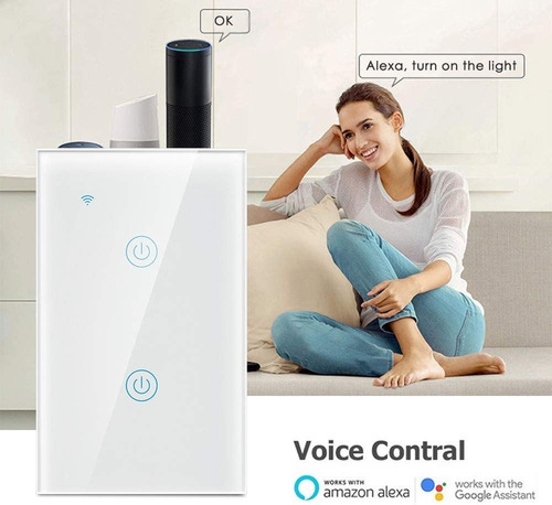 Imagen 7 de 8 de Apagador Inteligente Wifi Touch Doble 2 Botones Interruptor