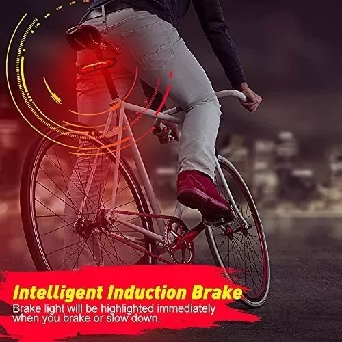 Luz trasera de bicicleta con intermitentes, luz trasera recargable de  bicicleta con control remoto inalámbrico, luces traseras de advertencia de