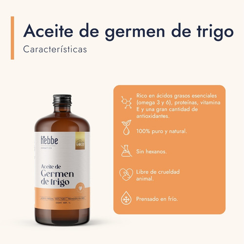 Imagen 2 de 9 de Aceite De Germen De Trigo Puro 1 Litro