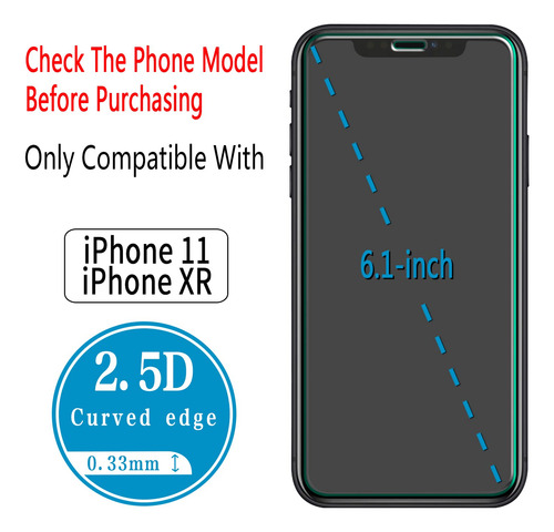 Protector De Pantalla Vidrio Templado Apple iPhone 11 Xr