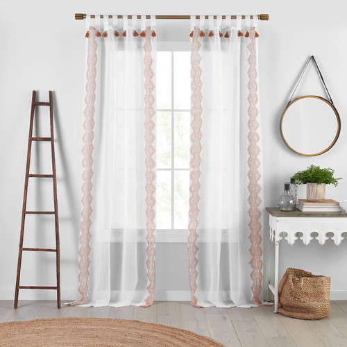 Elrene Home Fashions Shilo Sheer Boho Panel Cortina Para 52