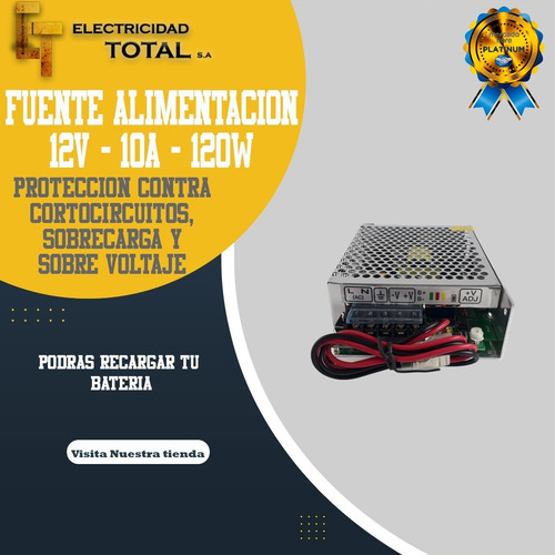 Imagen 2 de 9 de Fuente Alimentación Ups 12v 10a 120w Switching Metálica