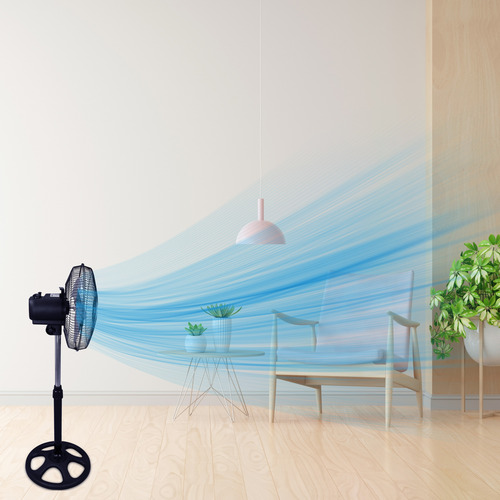 Ventilador 12 Alta Calidad Velocidades Ajustables O81 35 Cm 127v /60hz/45w Negro Aluminio 4