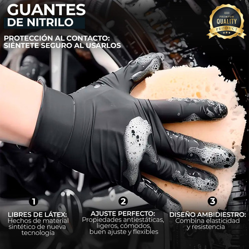 Guantes De Nitrilo Vinil Libre De Latex Sin Polvo 100 Piezas